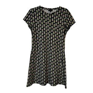 The Limited Dress Womens Size M Fit & Flare Blue Multicolor Pineapples